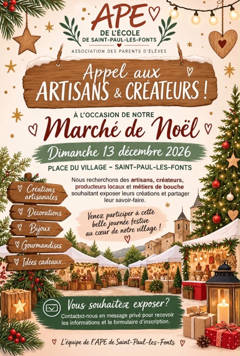 EXPOSANTS MARCHÉ DE NOËL